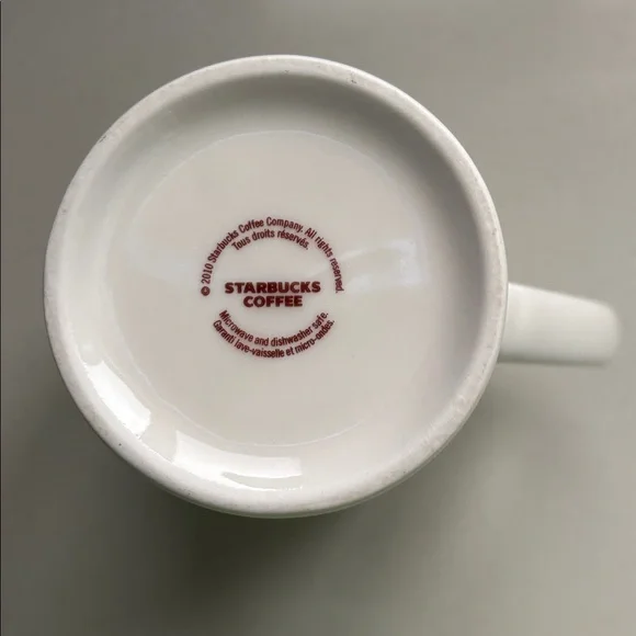 Starbucks VENTI 20 PUNCES White Mug with Red Accents - Picture 4 of 5